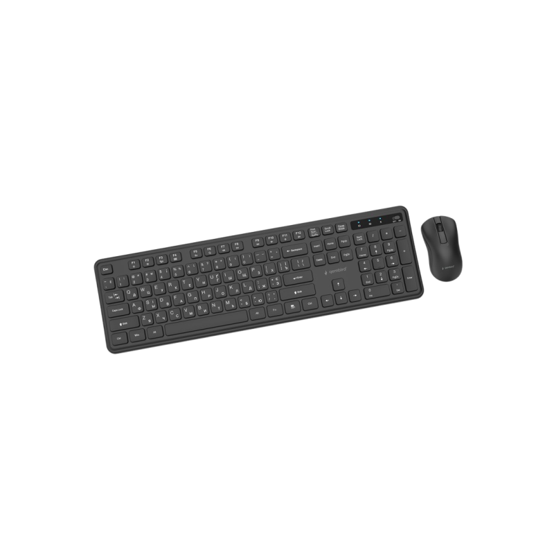 Wireless Keyboard & Mouse Gembird Slim Pro Business KBS-WPS-01-CYRL, Chocolate, 1200dpi, 3 buttons,