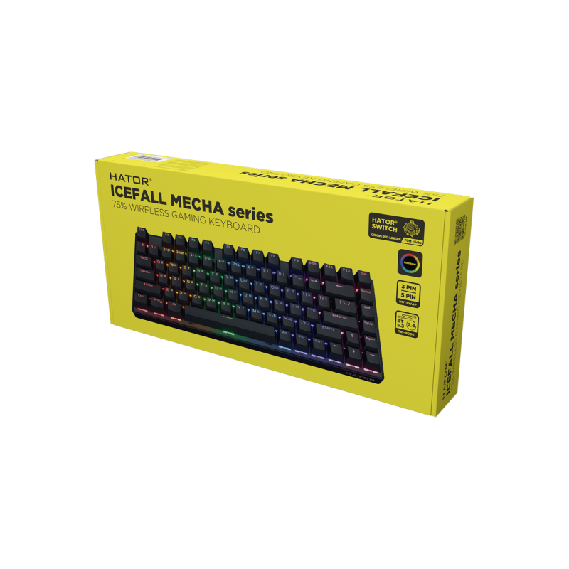 Keyboard HATOR Icefall Mecha TKL Rainbow, Black
