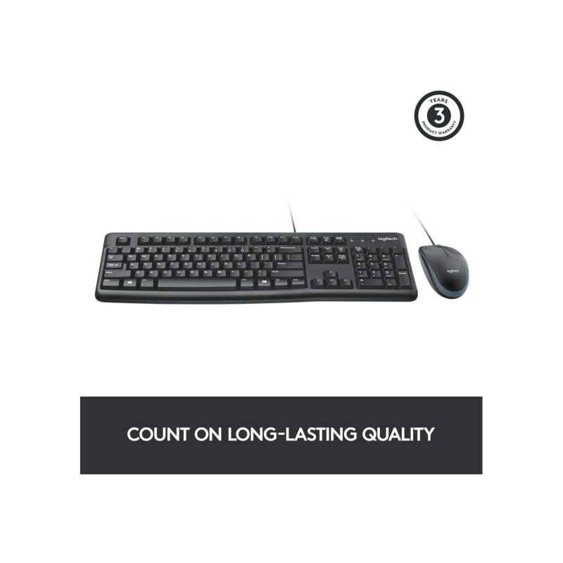 Клавиатура Logitech MK120, EN/RU, Black