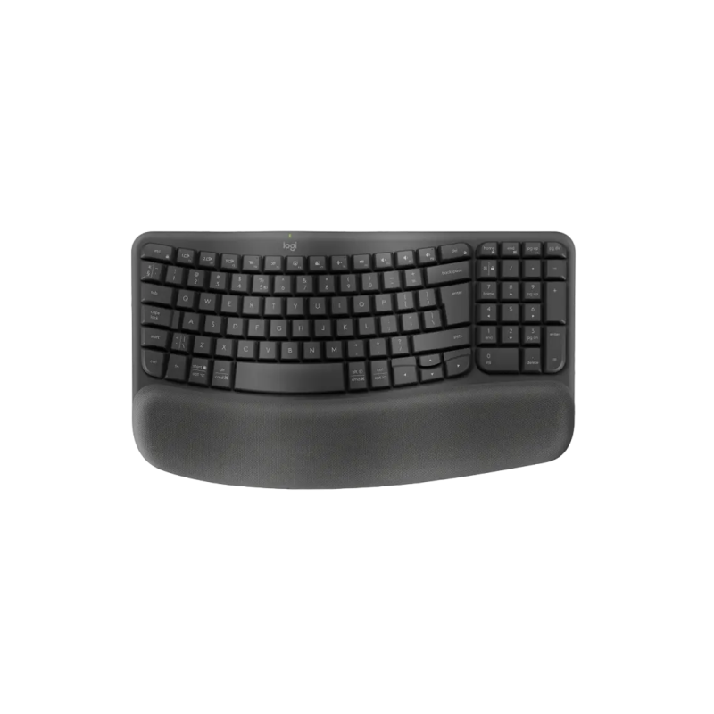 Wireless Keyboard Logitech Wave Keys (B2B), Curved keyframe, Palm rest, Tilt legs, Easy-Switch Keys, Battery 