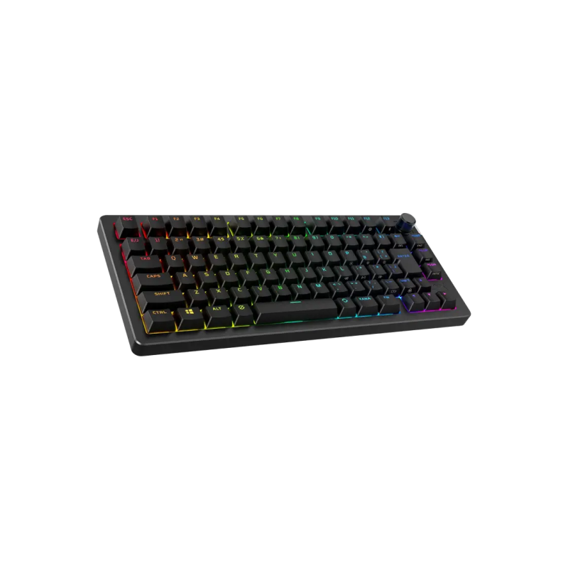 Игровая беспроводная клавиатура HyperX Alloy Rise 75, механическая, форм-фактор 75%, линейный SW, ручка громкости, 80h, RGB, 1,8 м