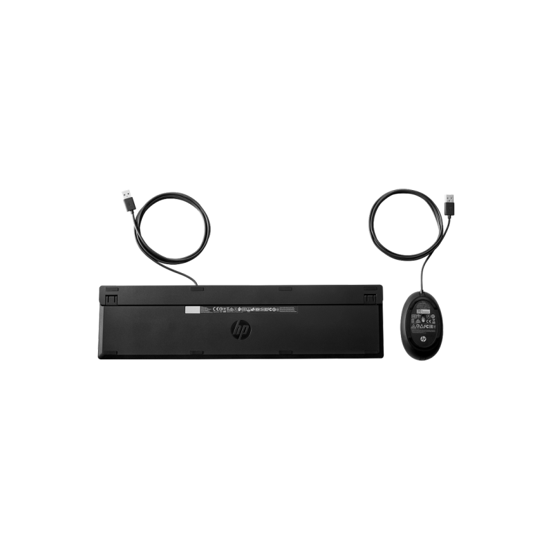 Keyboard & Mouse HP 225, Keyboard Full size; 3-zone layout, Mouse 3 buttons, 1200dpi, 1.8m cable length, USB,