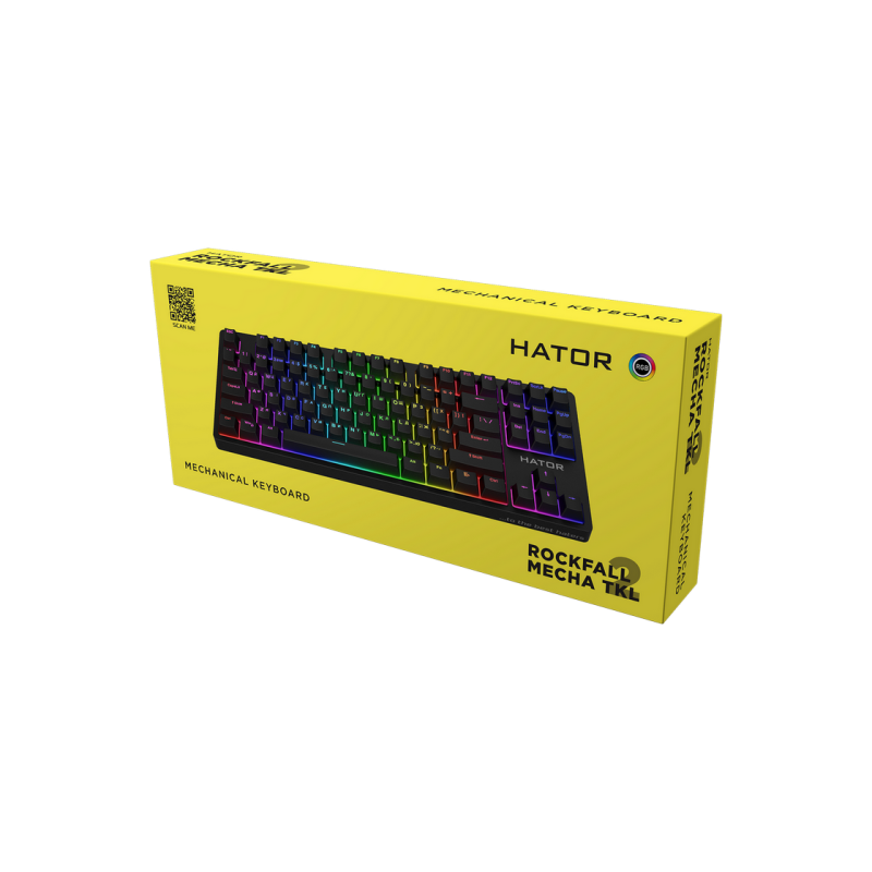 Игровая клавиатура HATOR Rockfall 2 Mecha TKL, RGB, 1,8 м, USB, EN/UA, черная