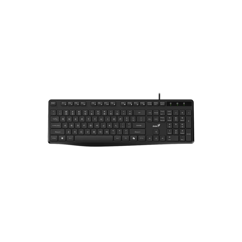 Keyboard Genius KB-117S, Classic, 12 Fn keys, Chocolate low-noise Keycap, Silent , 1.5m, USB, USB-C, EN/RU, Black