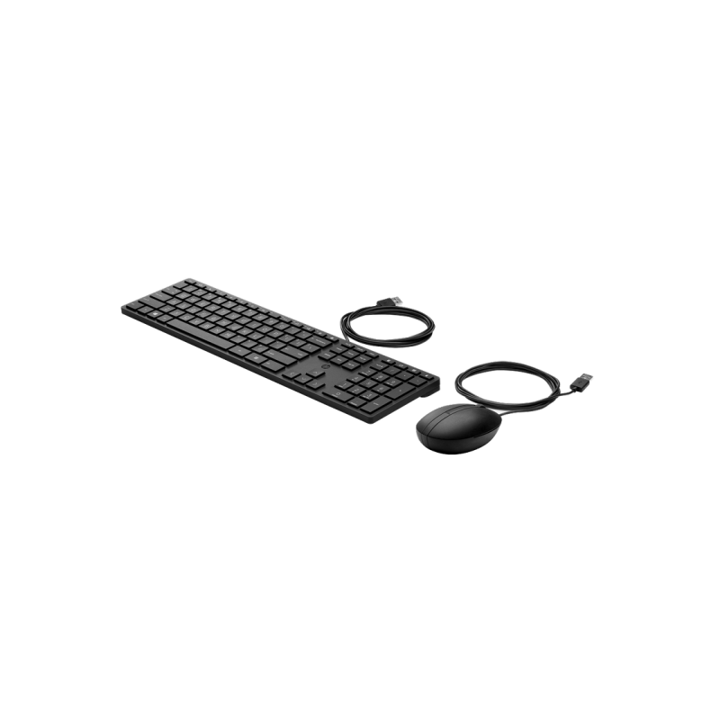 Keyboard & Mouse HP 225, Keyboard Full size; 3-zone layout, Mouse 3 buttons, 1200dpi, 1.8m cable length, USB,