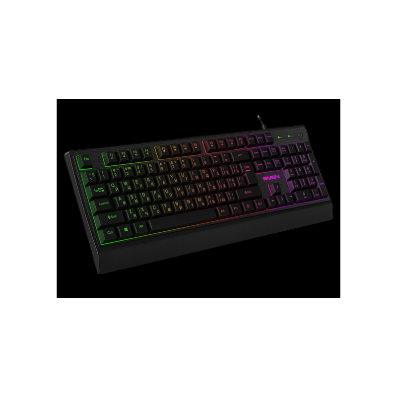 Gaming Keyboard SVEN KB-C7150EL, Multicolored backlit, 12 Fn keys, Black, USB
