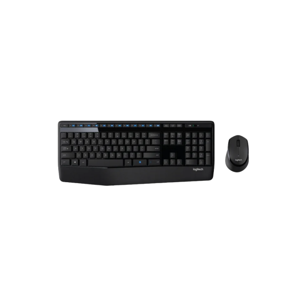 Wireless Keyboard & Mouse Logitech MK345, Spill-resist, Palm rest, US Layout, 2xAAA/1xAA, Black