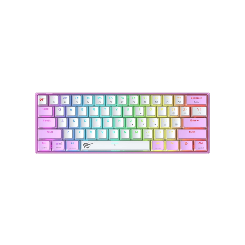 Gaming Keyboard Havit KB877L, Mechanical, Red SW, Fn Keys, All keys roll-over, 61 Keys, 50M, RGB, Detachable cable, 1.5m, USB,