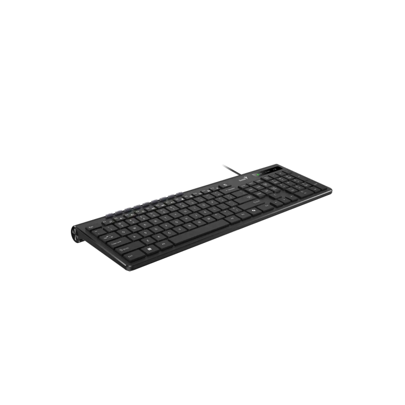 Keyboard Genius SlimStar 230 II, Multimedia, 12 Fn keys, Low-profile, Chocolate keycap, Brushed metal finish, 1.4m