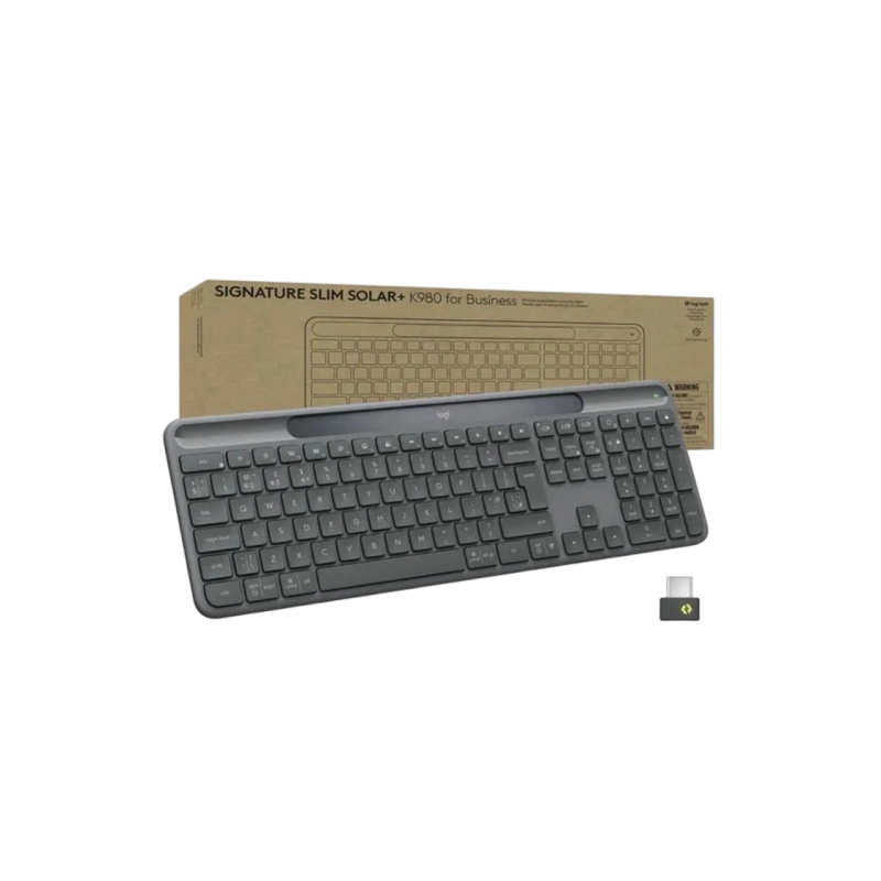 Wireless Keyboard Logitech K980 Signatur Slim (B2B), Ultra thin, Quiet Typing, F-keys, Smart Actions, Flow, Solar