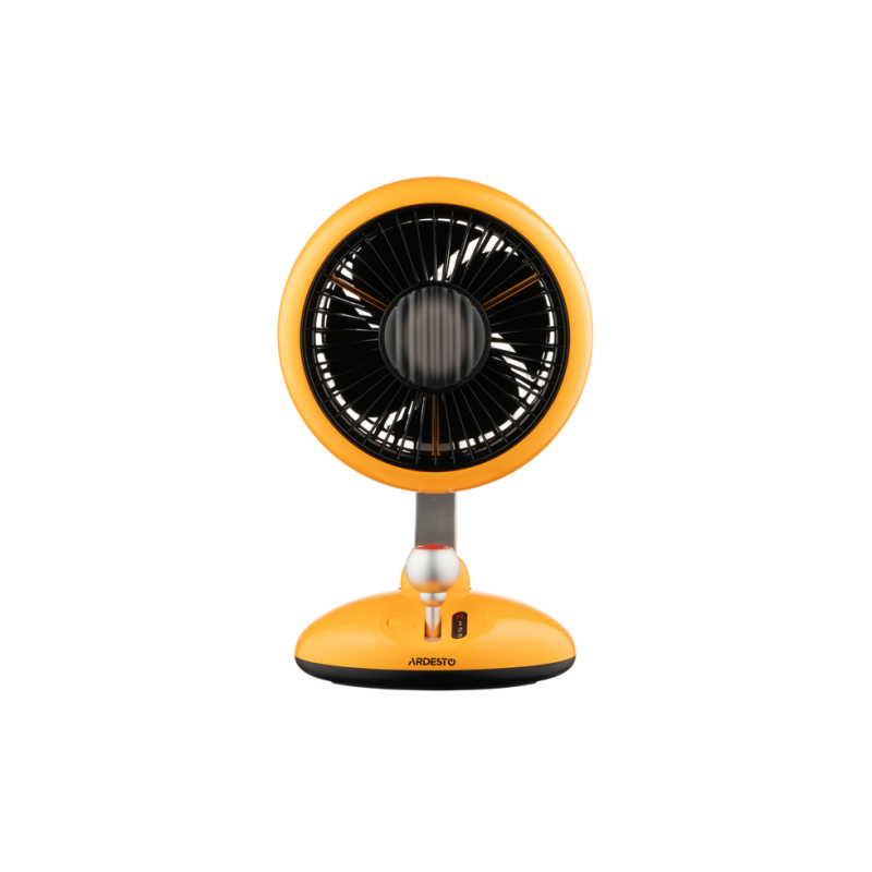 Fan ARDESTO AviaFan FT-F3600Y, 12cm, rechargeable, backlight, USB-A Type-C, Yellow