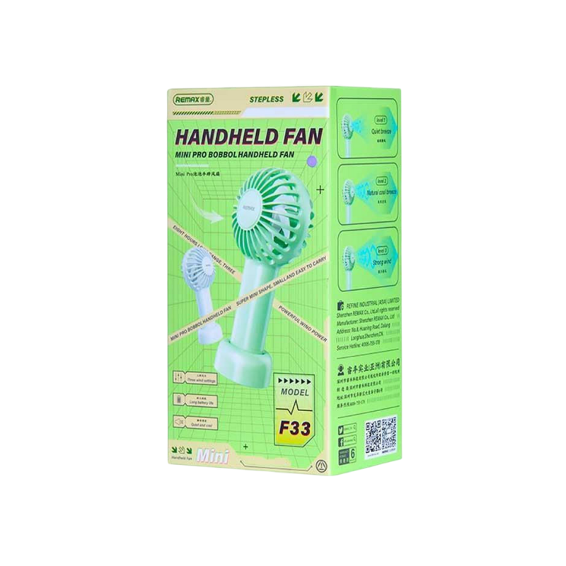 MINI FAN REMAX PRO BOBBOL F33 – WHITE