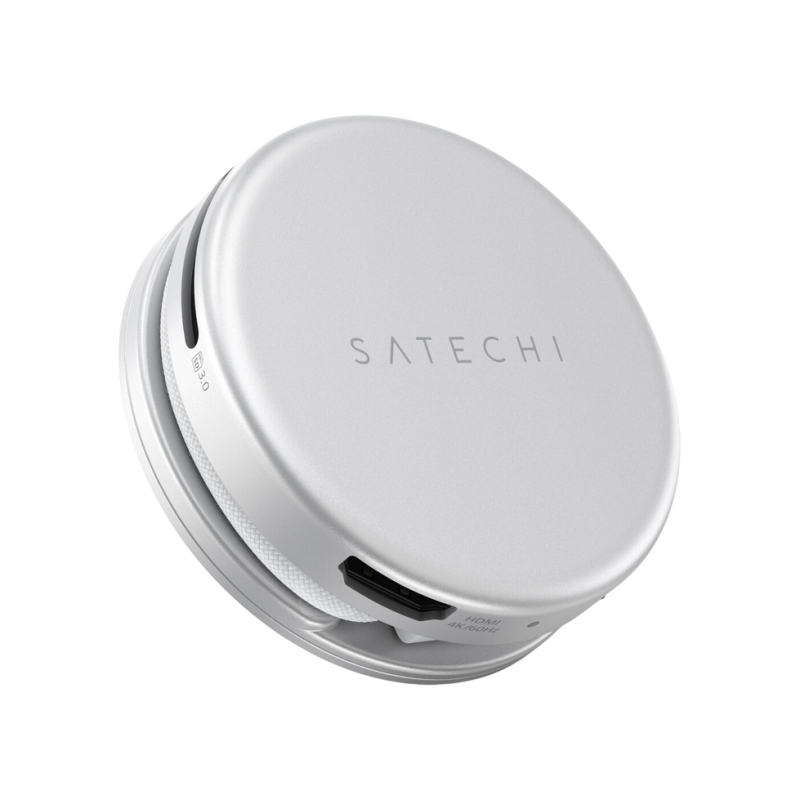 Satechi OntheGo™ 5-in-1 Multiport Silver, USB-C Host, USB-C PD60W, USB-C 3.2Gen1, USB-A 3.2Gen1, SD/HDMI 4K@60Hz