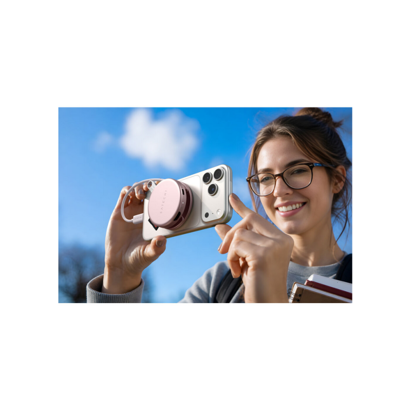 Satechi OntheGo™ 5-in-1 Multiport Blush, USB-C Host, USB-C PD60W, USB-C 3.2Gen1, USB-A 3.2Gen1, SD/HDMI 4K@60Hz