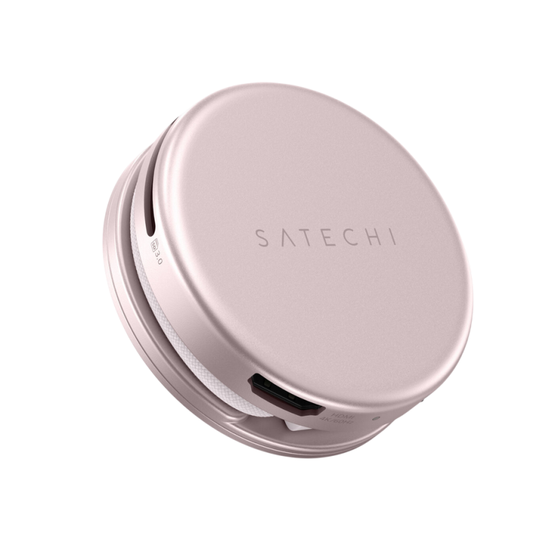 Satechi OntheGo™ 5-in-1 Multiport Blush, USB-C Host, USB-C PD60W, USB-C 3.2Gen1, USB-A 3.2Gen1, SD/HDMI 4K@60Hz