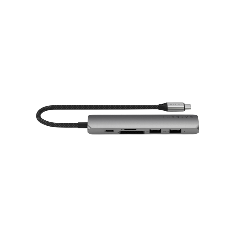 Satechi 6-in-1 USB-C Slim Multiport, USB-C3.2, Out: USB-C PD 75W, 2*USB-A, HDMI 4K@60Hz, Micro/SD, Space Grey