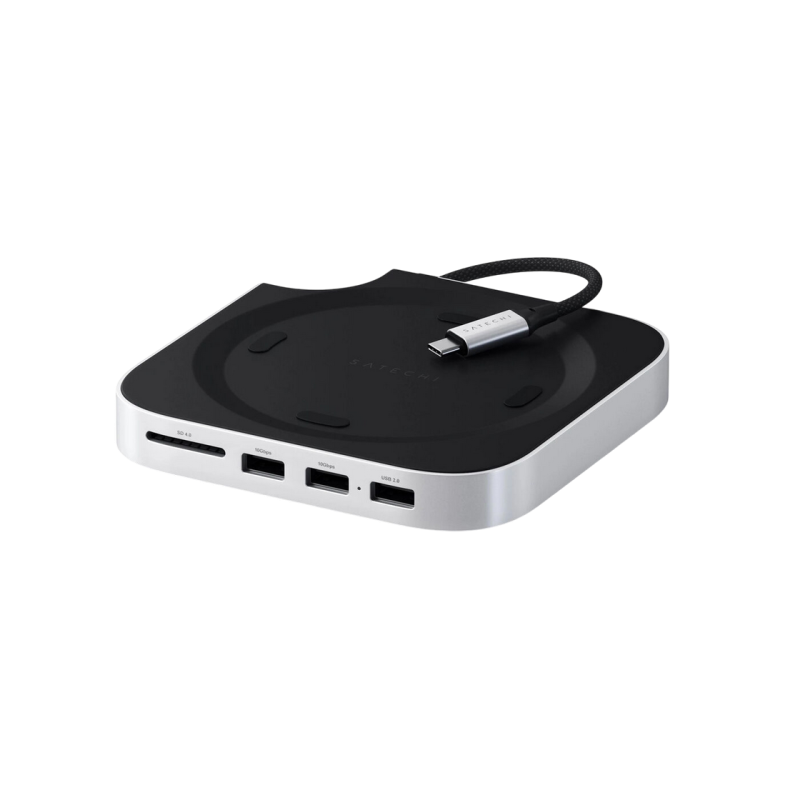  Satechi Mac Mini M4 Stand & Hub with SSD Enclosure, 2xUSB-A3.2 Gen2, USB-A2.0, SD