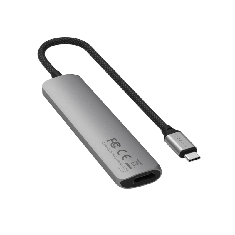 Satechi 6-in-1 USB-C Slim Multiport, USB-C3.2, Out: USB-C PD 75W, 2*USB-A, HDMI 4K@60Hz, Micro/SD, Space Grey