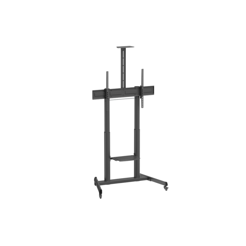 Display/TV Mobile Stand 100P-10060T black; 2 Shelves; 60-100";TV 120kg; Shelves each 5kg;+5°/-10° tilt.;Height