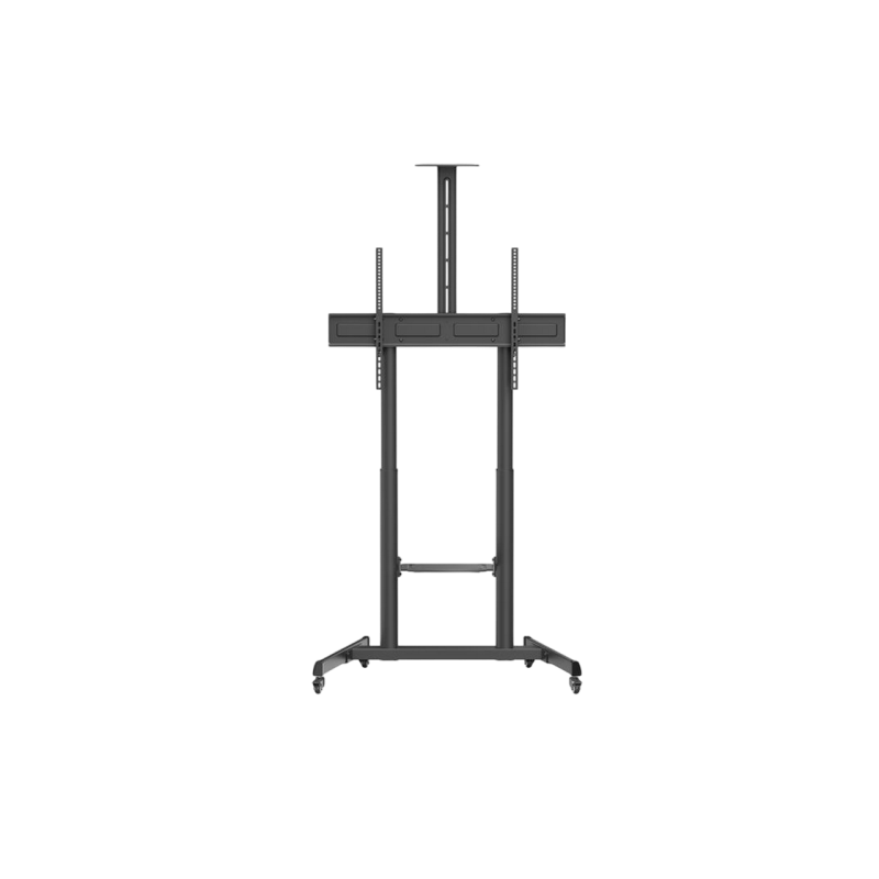 Display/TV Mount Stand Gembird TVS-100T-03, 60-100"; Black, VESA; max 120kg, TV floor stand with caster wheels