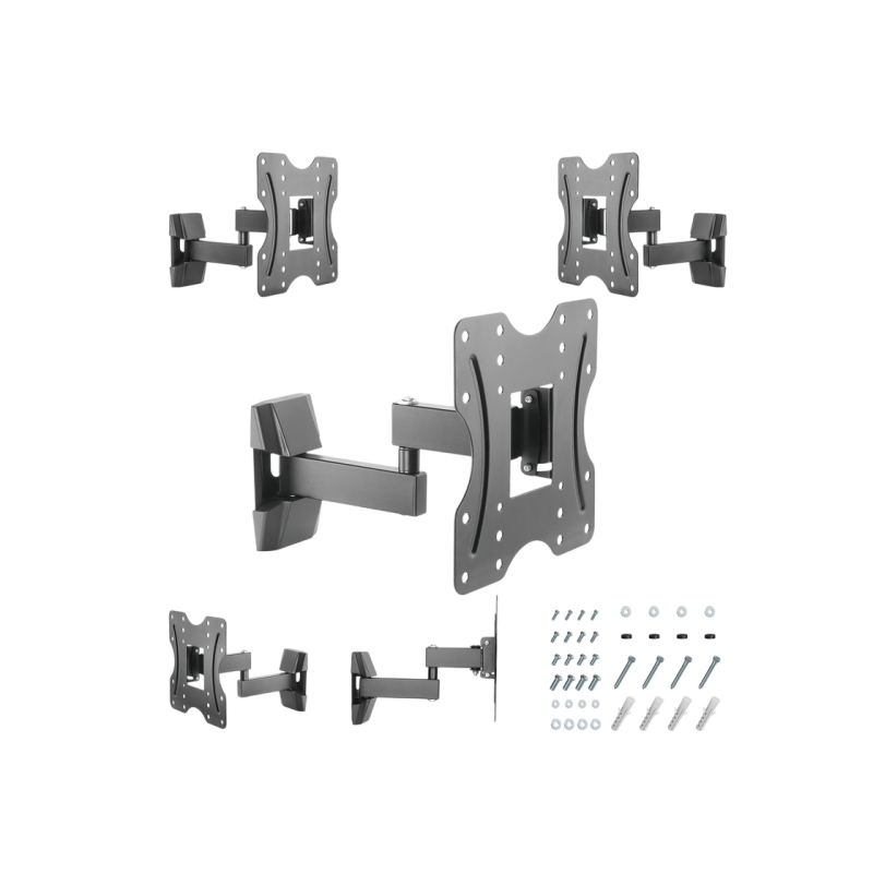 Настенное крепление Gembird "WM-42ST-01" черное, 23"-42", макс. 20 кг, VESA мм: до 200 x 200, расстояние от стены