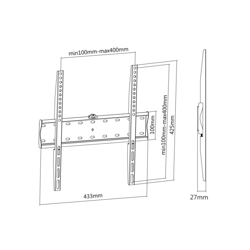 Крепление для телевизора Reflecta Plano Slim 55-4040, Black