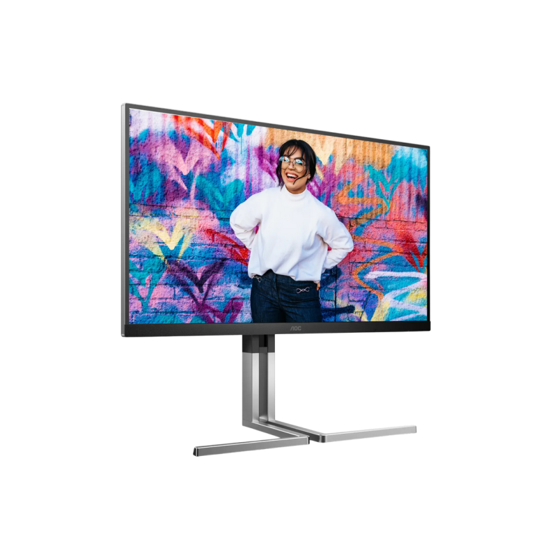 27" AOC Q27U3CV,Black,IPS,2560x1440,75Hz,AdaptiveSync,4ms,420cd,HDR400,HDMI+DP+USB+TypeC,LAN,Spkrs,Pivot