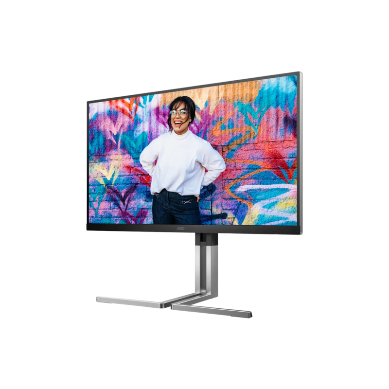 27" AOC Q27U3CV,Black,IPS,2560x1440,75Hz,AdaptiveSync,4ms,420cd,HDR400,HDMI+DP+USB+TypeC,LAN,Spkrs,Pivot