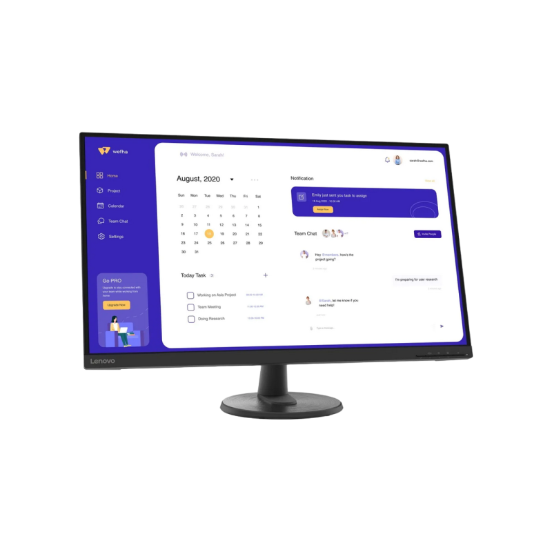 Monitor Lenovo D32u-40, Black
