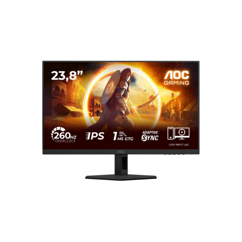 23.8" AOC 24G4ZRE, Black, IPS, 1920x1080, 240Hz, AdaptiveSync+G-Sync, 0.3msMPRT, 300cd, HDR10, HDMI+DP