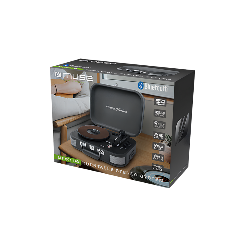 Vinyl Turntable MUSE MT-201 DG, Black