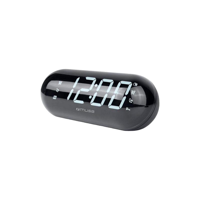 MUSE M-19 GL, FM-тюнер, часы: двойной будильник, черный