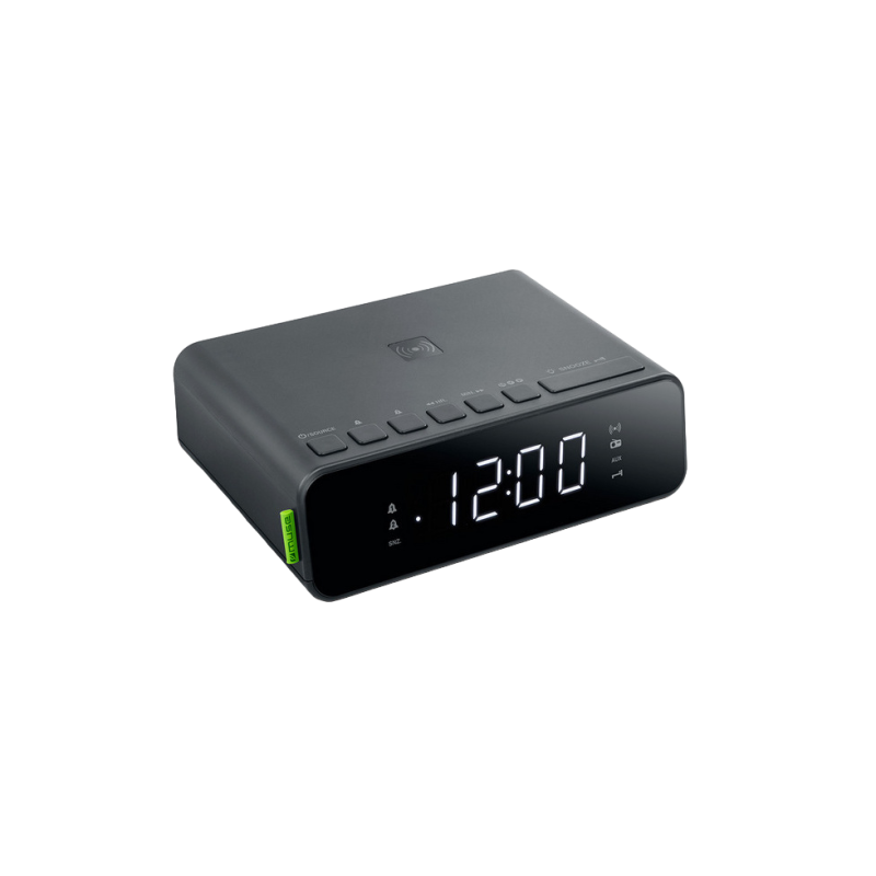 MUSE M-175 WI, Tuner FM, Clocks, Wireless charging 5W, USB charging Port, Black