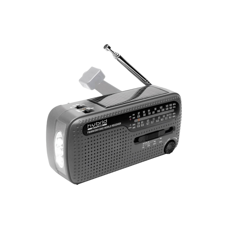 MUSE MH-07 DS, тюнер FM, часы, динамо-машина, питание от солнечной батареи, черный