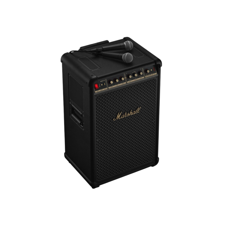 Акустическая система Marshall Bromley 750 Party Speaker, черная с латунным корпусом.