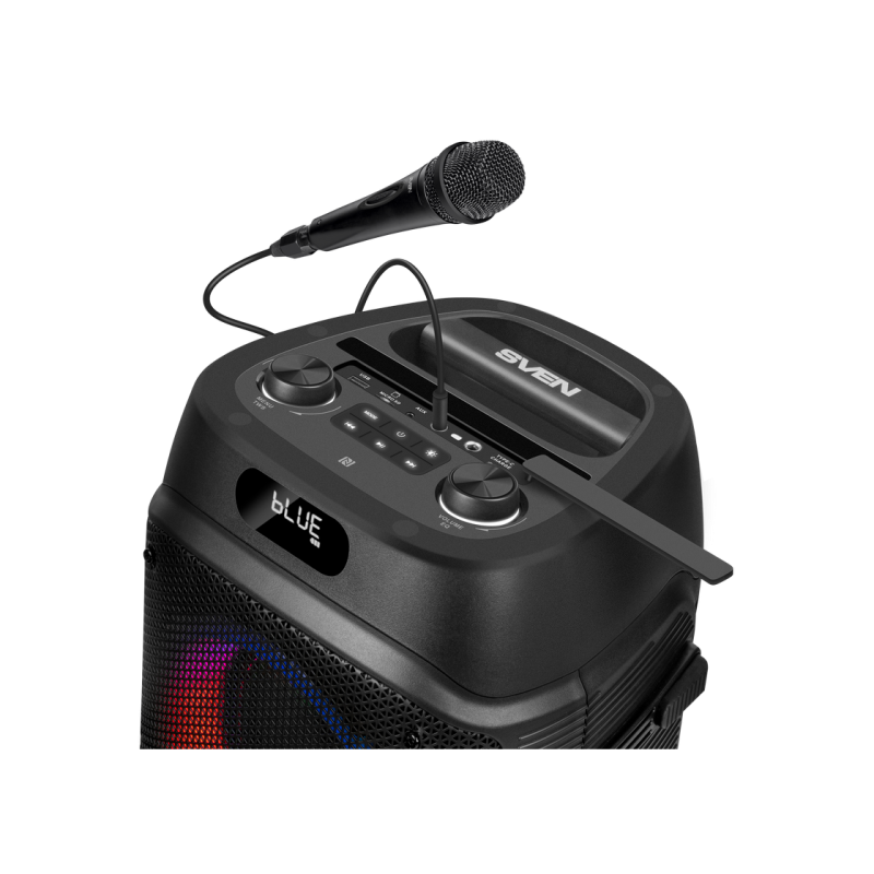 Partybox SVEN "PS-850" 100 Вт, TWS, Bluetooth, FM, USB, microSD, LED-дисплей, 8000 мА·ч