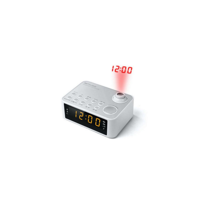 MUSE M-175 WI, Tuner FM, Clocks, Wireless charging 5W, USB charging Port, Black