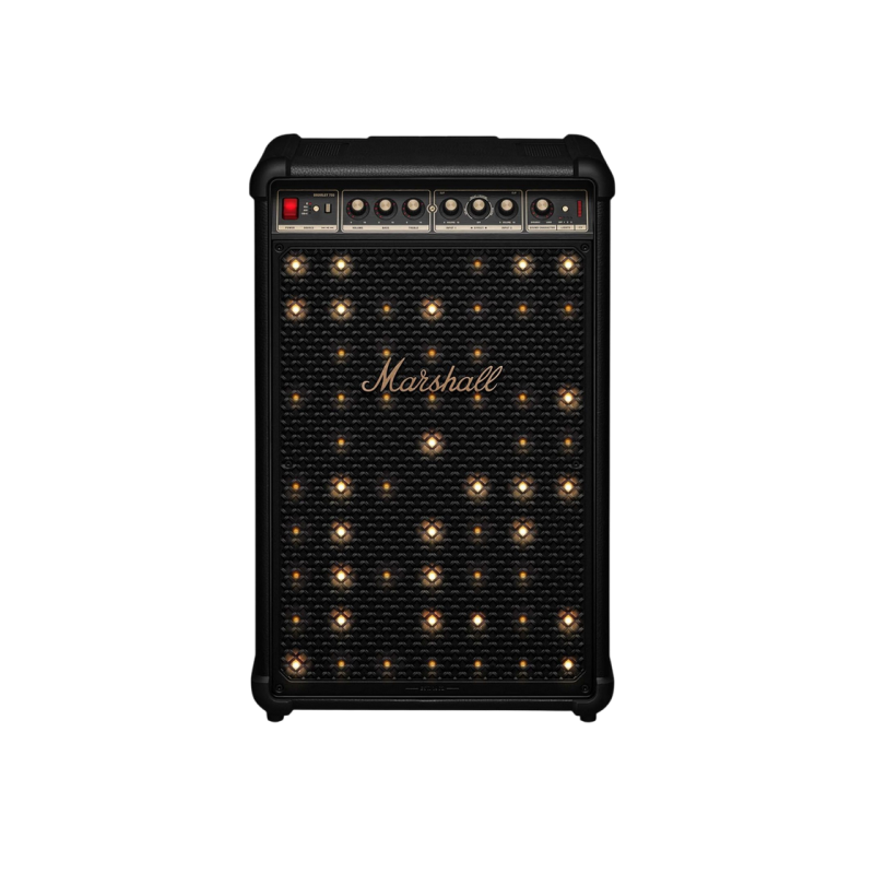 Акустическая система Marshall Bromley 750 Party Speaker, черная с латунным корпусом.