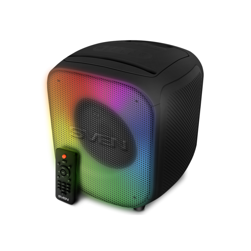 Колонка SVEN PS-555, черная (65 Вт, TWS, Bluetooth, USB, microSD, ПДУ, 4000 мА·ч)