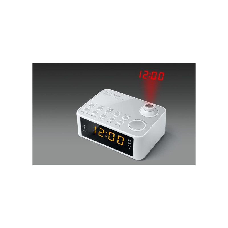MUSE M-175 WI, Tuner FM, Clocks, Wireless charging 5W, USB charging Port, Black