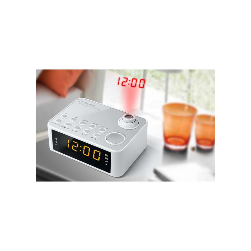 MUSE M-175 WI, Tuner FM, Clocks, Wireless charging 5W, USB charging Port, Black