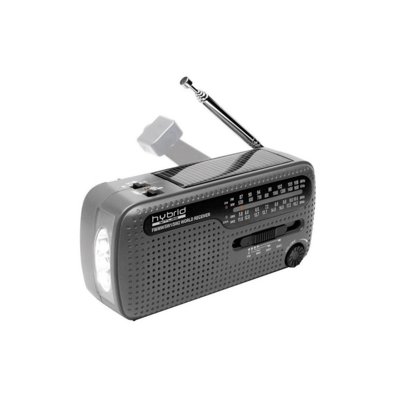 MUSE MH-07 DS, тюнер FM, часы, динамо-машина, питание от солнечной батареи, черный