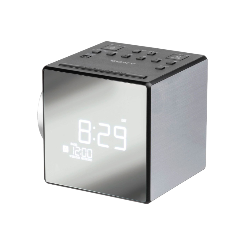 SONY ICF-C1PJ, Gray, Clock Radio with Time Projector, AM/FM