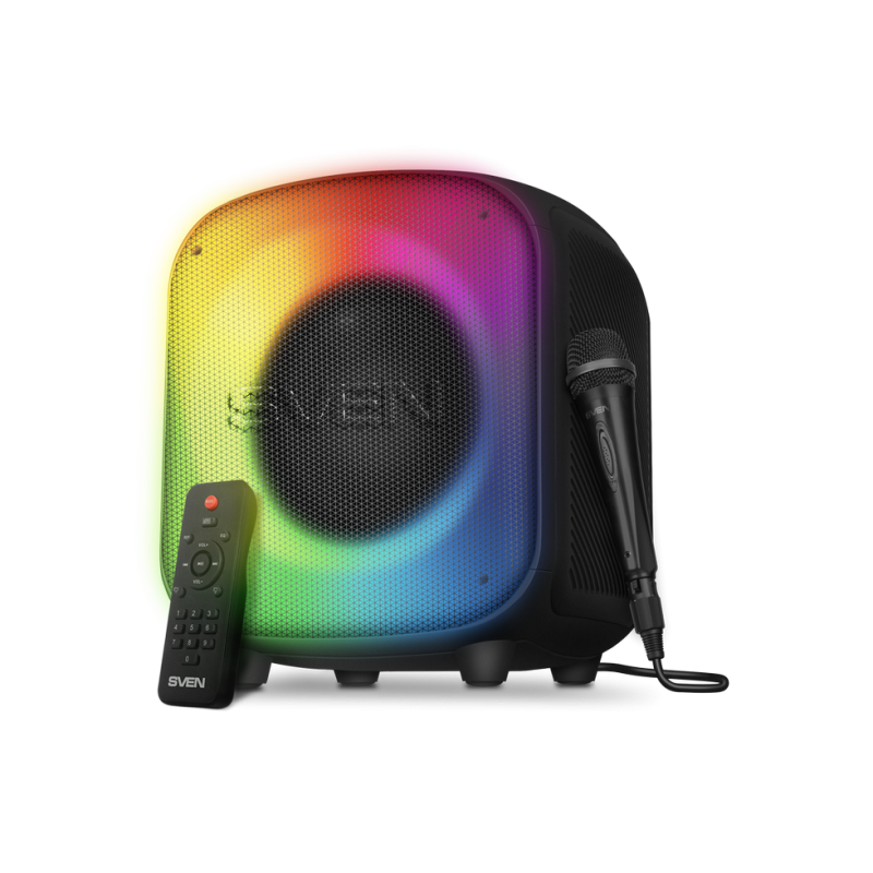 Колонка SVEN PS-555, черная (65 Вт, TWS, Bluetooth, USB, microSD, ПДУ, 4000 мА·ч)
