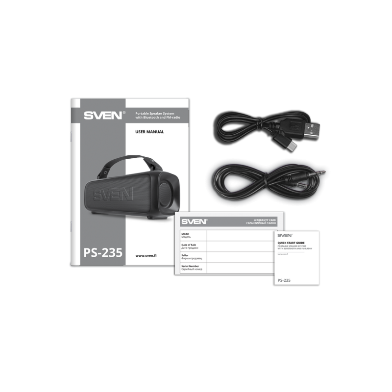 Портативная колонка Sven PS-235, Black