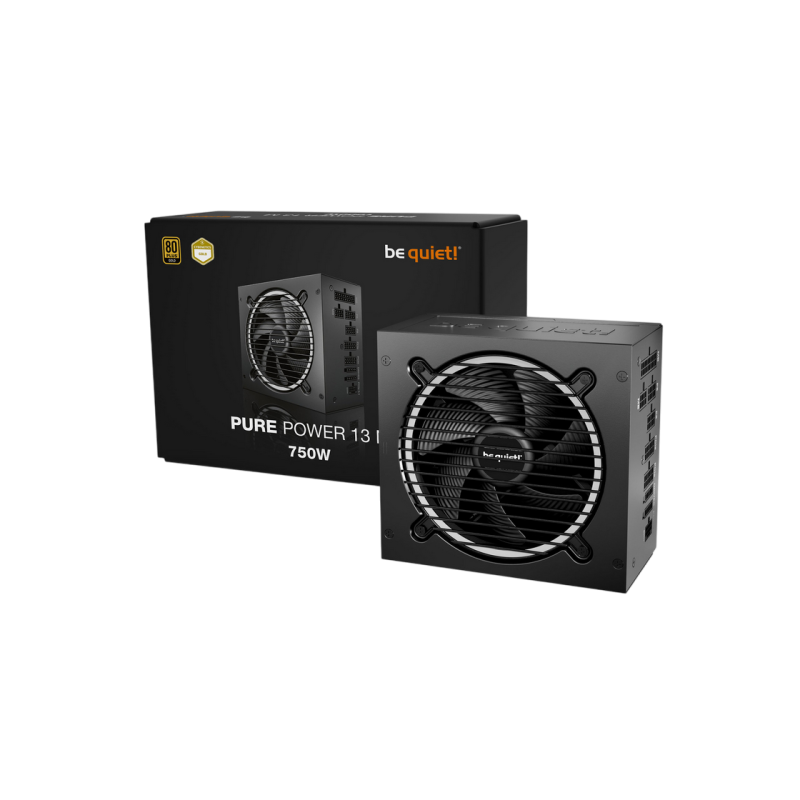 Блок питания ATX 750 Вт be quiet! PURE POWER 13M, 80+ Gold, 120 мм, активный PFC, SR+LLC+DC/DC, ATX 3.1, полностью модульный.