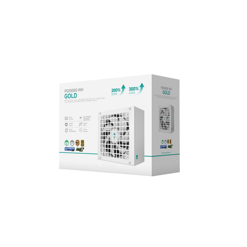 Power Supply ATX 1000W Deepcool GamerStorm PQ1000G WH, 80+ Gold, 120mm, Active PFC, LLC Halfl Bridge + DC/DC, ATX