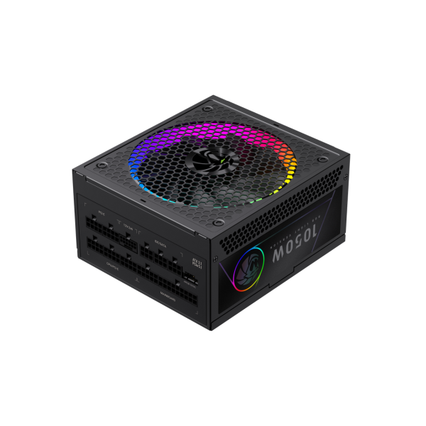 Power Supply ATX 1050W GAMEMAX RGB-1050G PRO, 80+ Gold, 140mm ARGB, Active PFC, ATX 3.1, PCIe5.1, Full Modular, 