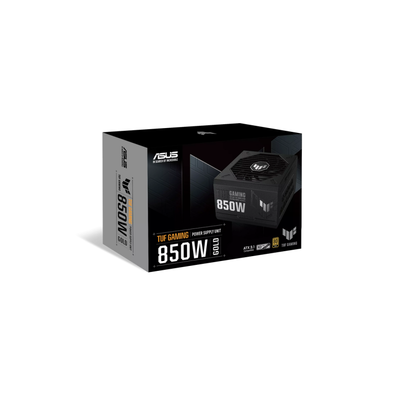 Блок питания ATX 850 Вт ASUS TUF Gaming, 80+ Gold, 150 мм, Active PFC, OPP/OVP/UVP/SCP/OCP/OTP, полностью модульный, черный