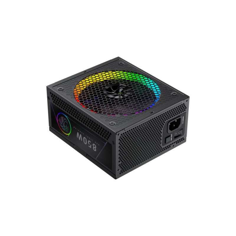 Power Supply ATX 850W GAMEMAX RGB-850G PRO, 80+ Gold, 140mm ARGB, Active PFC, ATX 3.1, PCIe5.1, Full Modular, Black